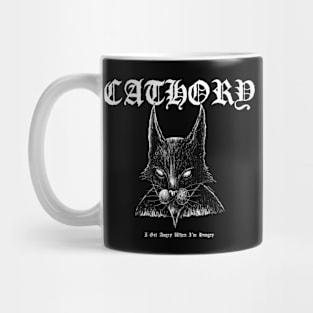 Metal cat Cathory black metal style Mug